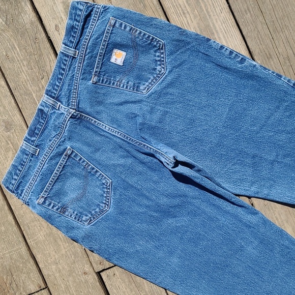 Carhartt FR Fire Resistant Dark Blue Denim Jean Pants NFPA Mens Size 42x32 - Picture 10 of 17